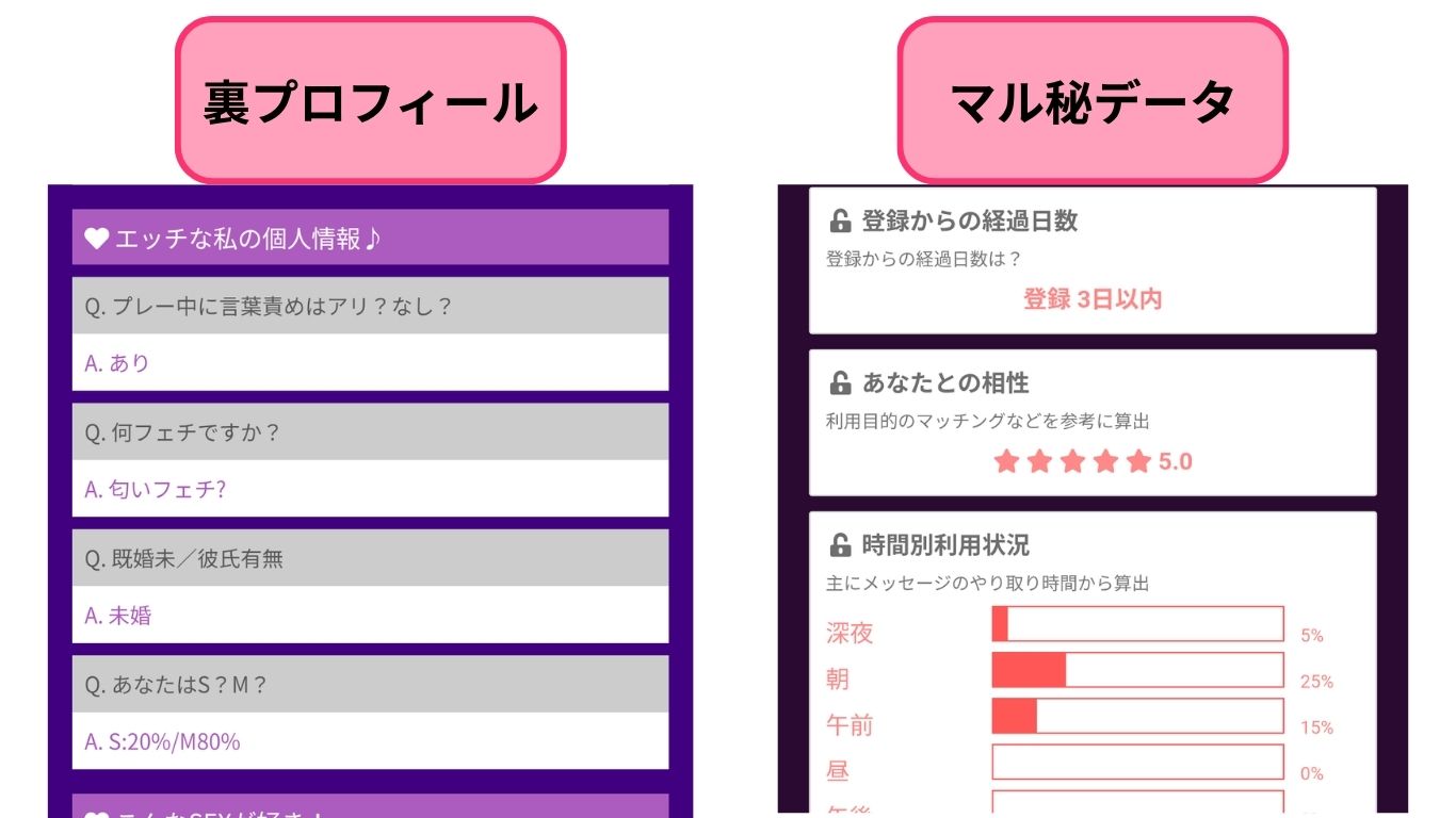 裏プロフ画面